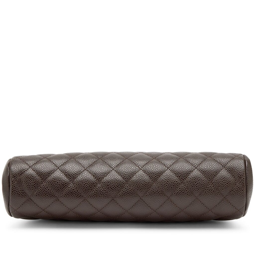 Chocolate Brown Quilted Caviar Timeless Clutch Silver Hardware, 2008-2009