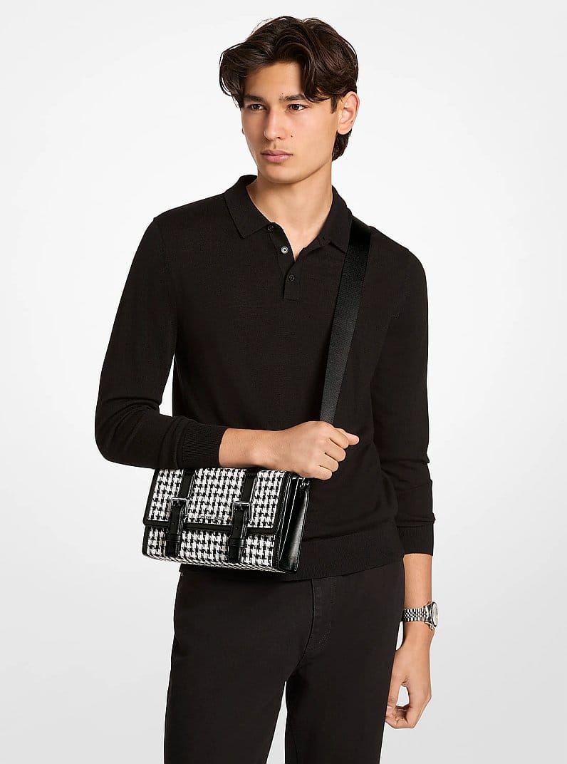 Cooper Houndstooth Trunk Crossbody Bag