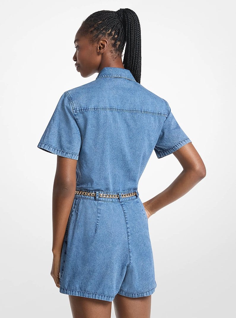 Denim Belted Romper