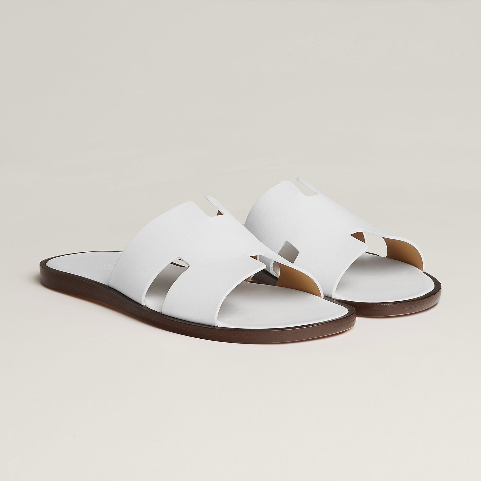 Hermes Izmir Sandal Noir - White