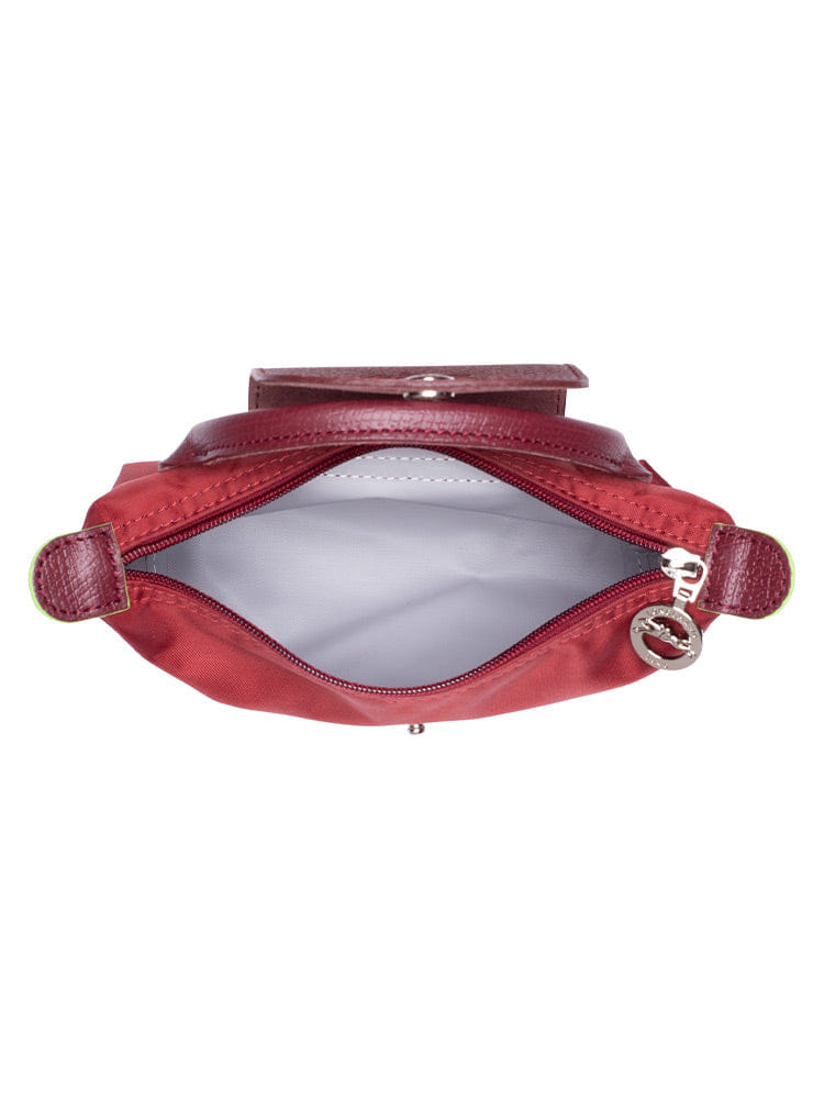 Longchamp Le Pliage Red Pouch With Handle Chestnut