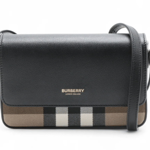 Burberry Hampshire Small House Check and Leather Crossbody Bag