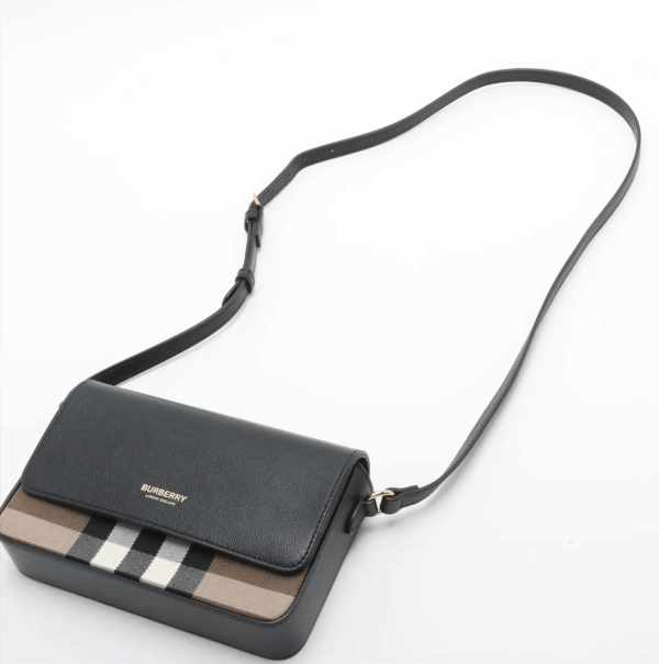 Burberry Hampshire Small House Check and Leather Crossbody Bag