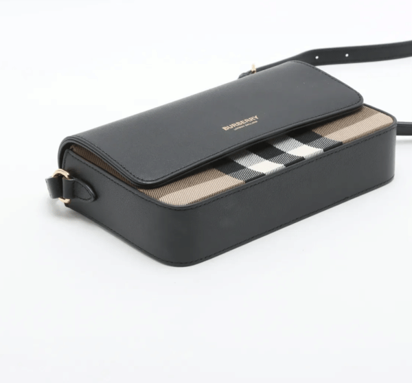 Burberry Hampshire Small House Check and Leather Crossbody Bag