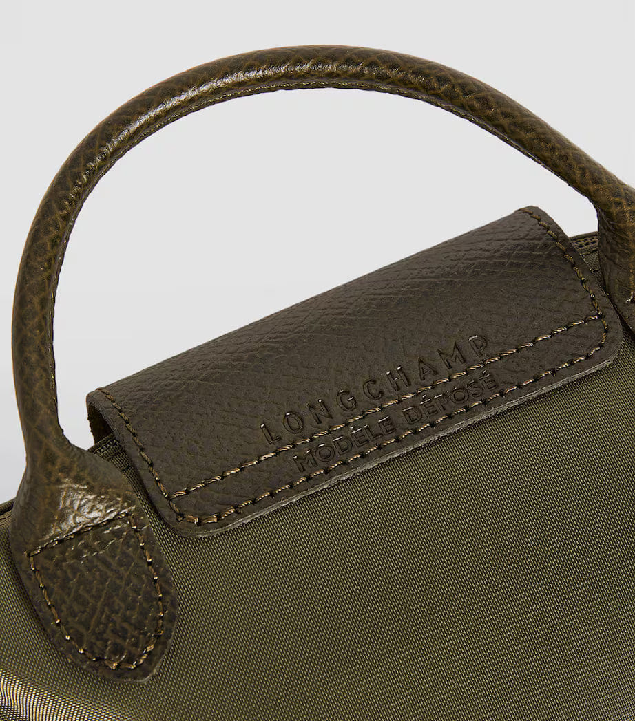 Longchamp Le Pliage Green Pouch With Handle Chestnut