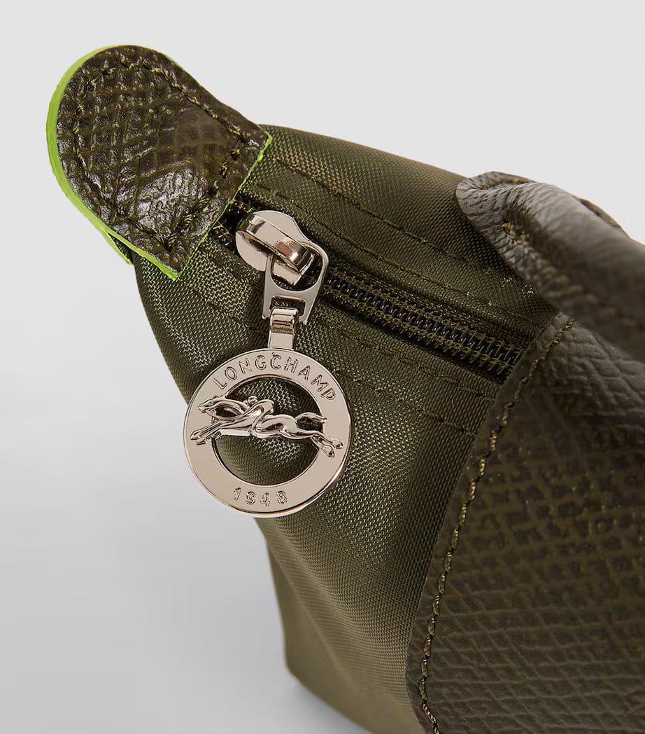 Longchamp Le Pliage Green Pouch With Handle Chestnut