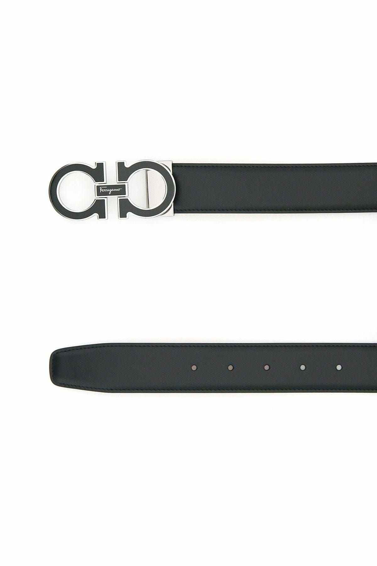 FERRAGAMO gancini leather belt Black
