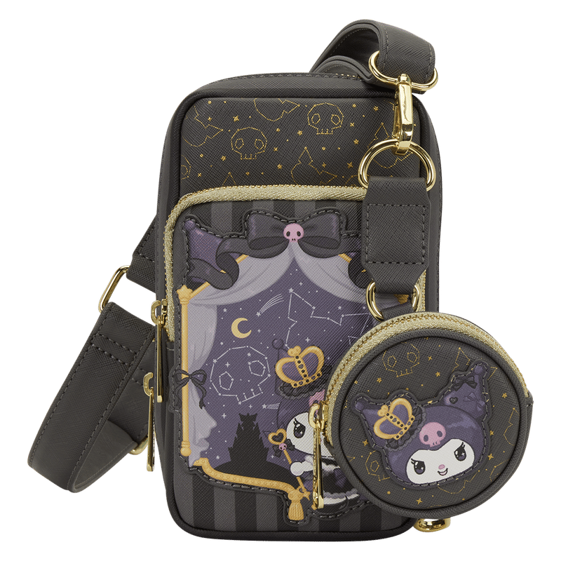 Sanrio Kuromi 20th Anniversary Cell Phone Crossbody Bag with Coin Bag