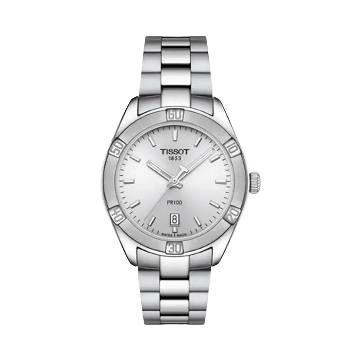 Tissot PR 100 Women Quartz Silver Dial Analog Stainless Steel Watch T1019101103100