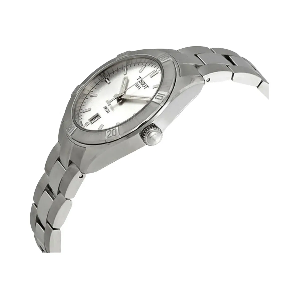 Tissot PR 100 Women Quartz Silver Dial Analog Stainless Steel Watch T1019101103100