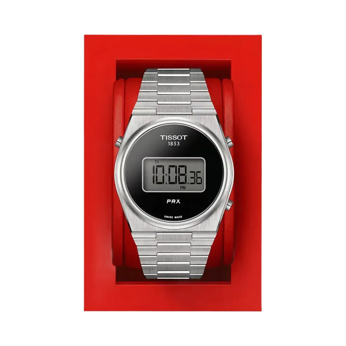 Tissot PRX Men Quartz Black Dial Digital Stainless Steel Watch T1374631105000