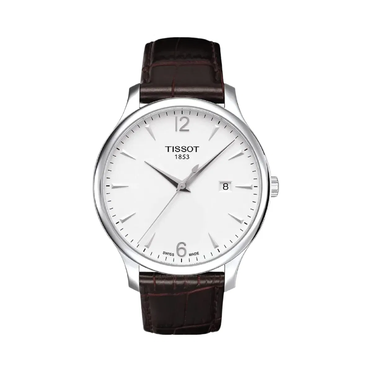 Tissot Tradition Men Quartz Silver Dial Analog Leather Watch T0636101603700