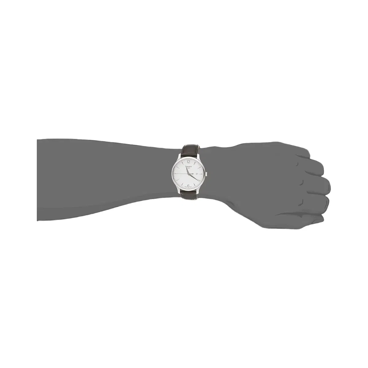 Tissot Tradition Men Quartz Silver Dial Analog Leather Watch T0636101603700