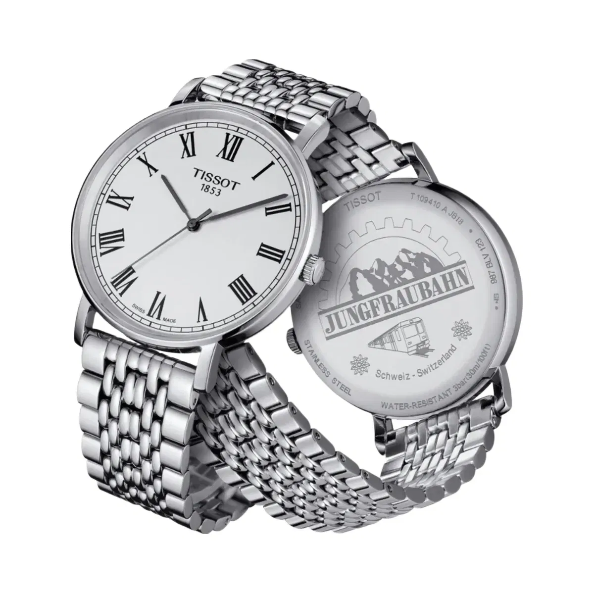 Tissot Jungfraubahn Men Quartz Silver Dial Analog Stainless Steel Watch T1094101103310