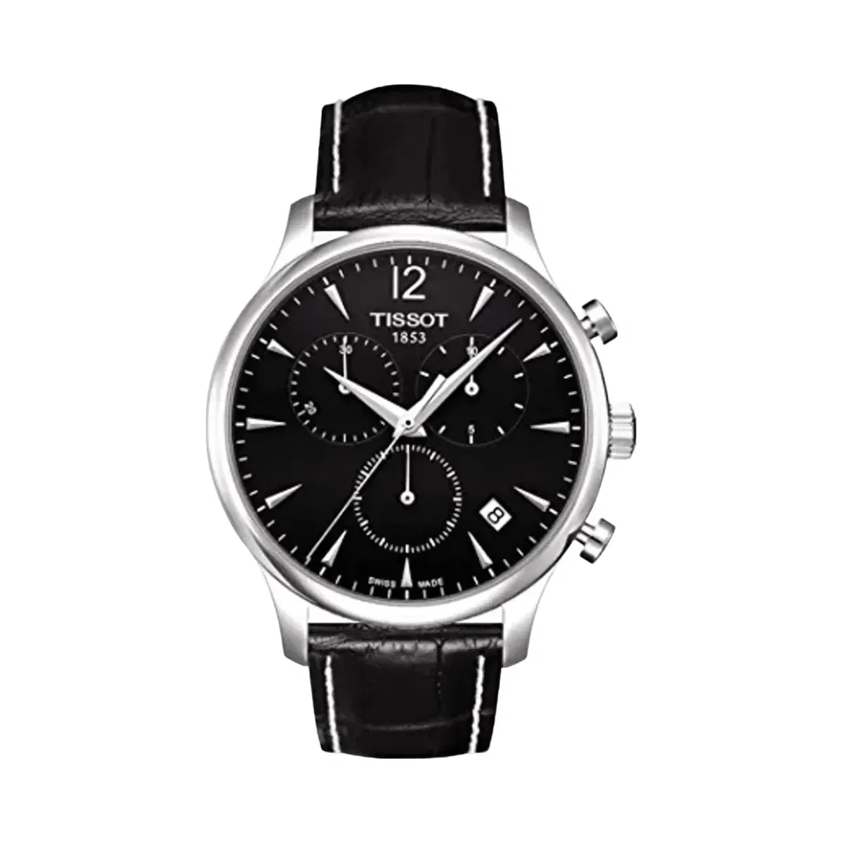 Tissot Tradition Men Quartz Black Dial Chronograph Leather Watch T0636171605700
