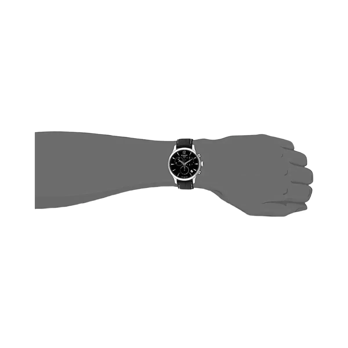 Tissot Tradition Men Quartz Black Dial Chronograph Leather Watch T0636171605700