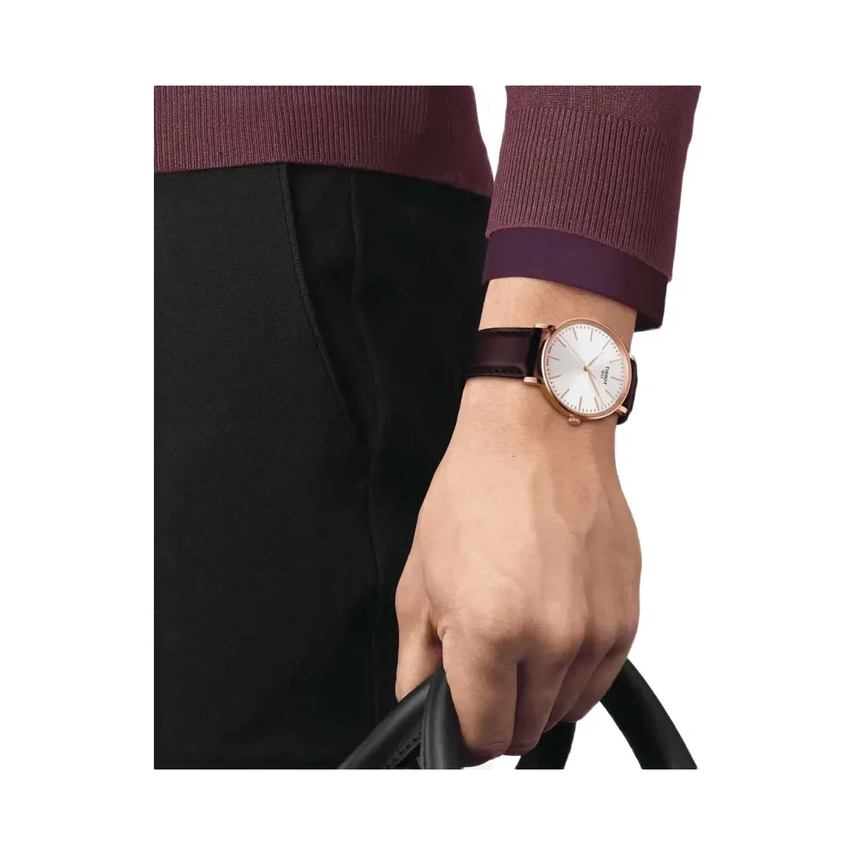 Tissot Everytime Men Quartz White Dial Analog Leather Watch T1434103601100