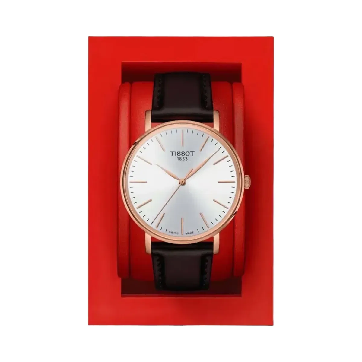 Tissot Everytime Men Quartz White Dial Analog Leather Watch T1434103601100