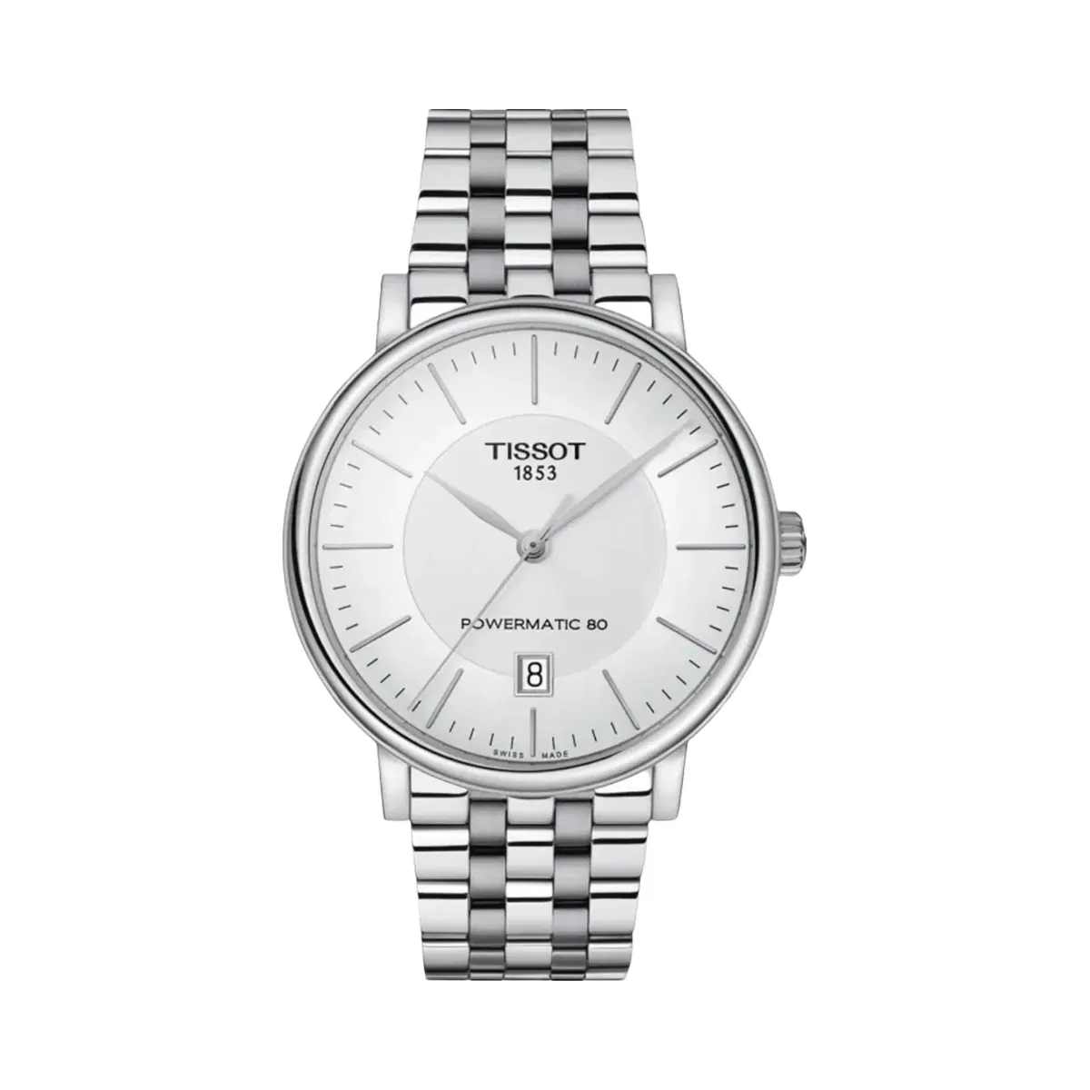 Tissot Carson Men Automatic Silver Dial Analog Stainless Steel Watch T1224071103100
