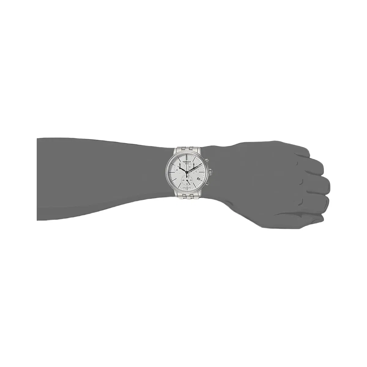 Tissot Carson Men Quartz White Dial Chronograph Stainless Steel Watch T1224171101100