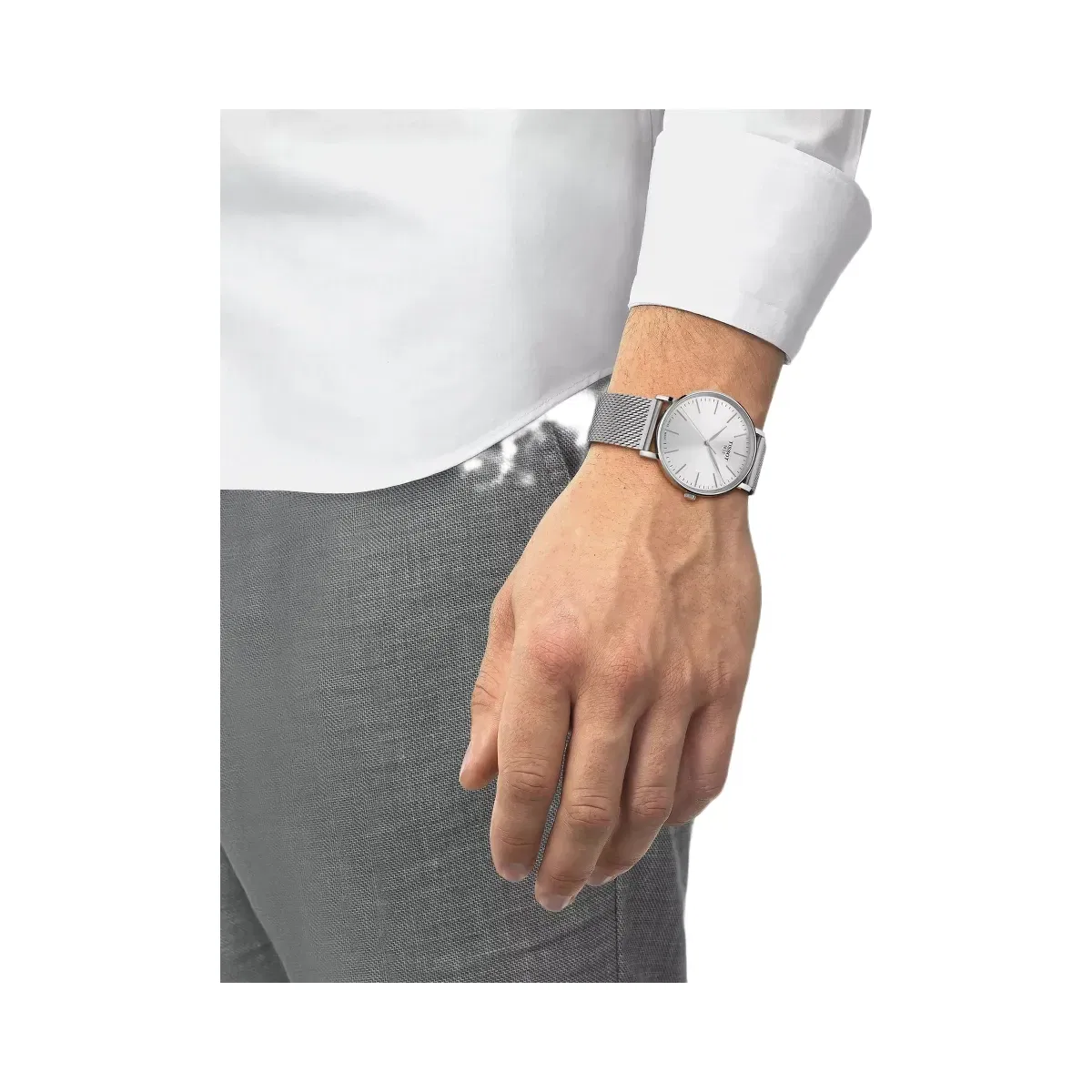 Tissot Everytime Men Quartz White Dial Analog Stainless Steel Watch T1434101101100