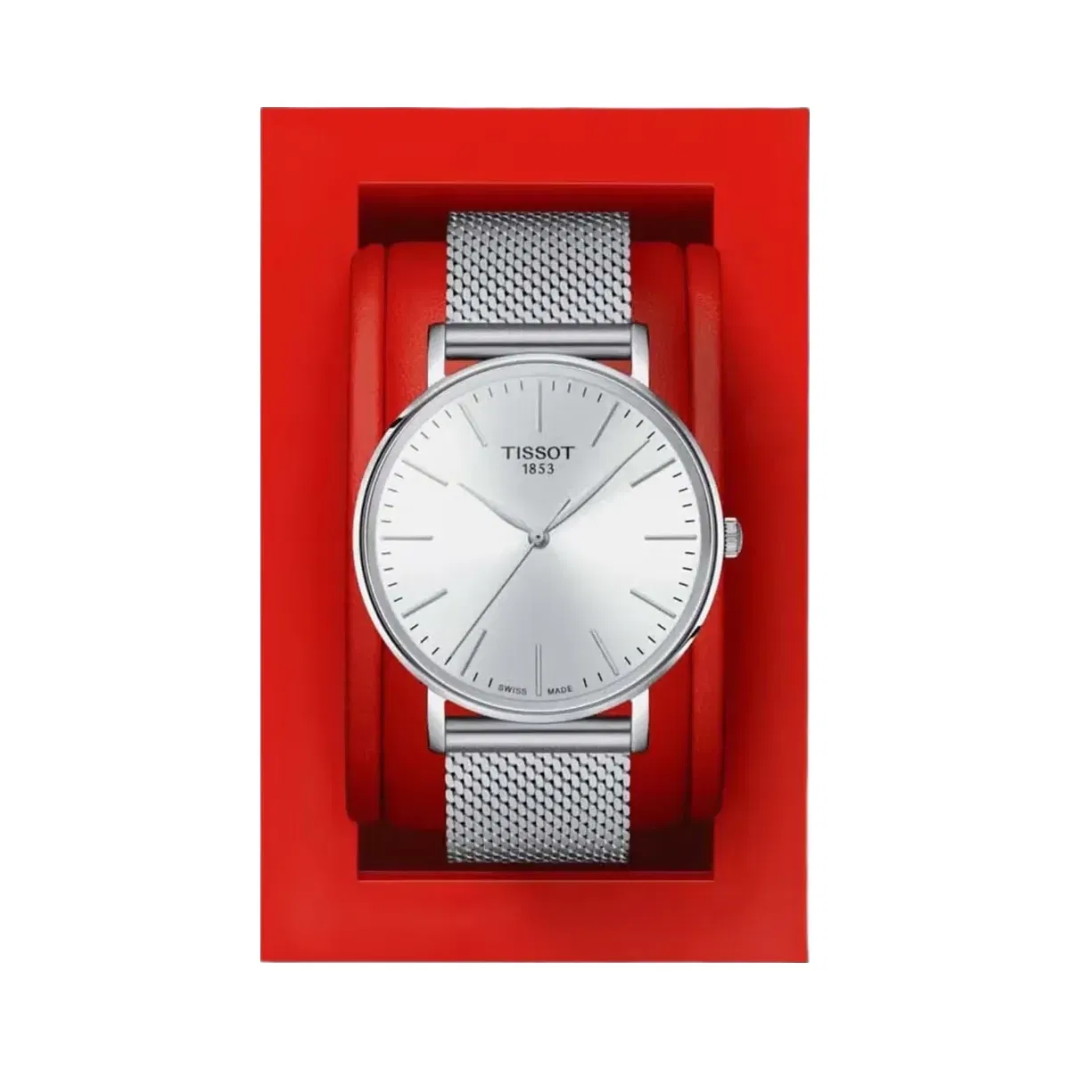 Tissot Everytime Men Quartz White Dial Analog Stainless Steel Watch T1434101101100