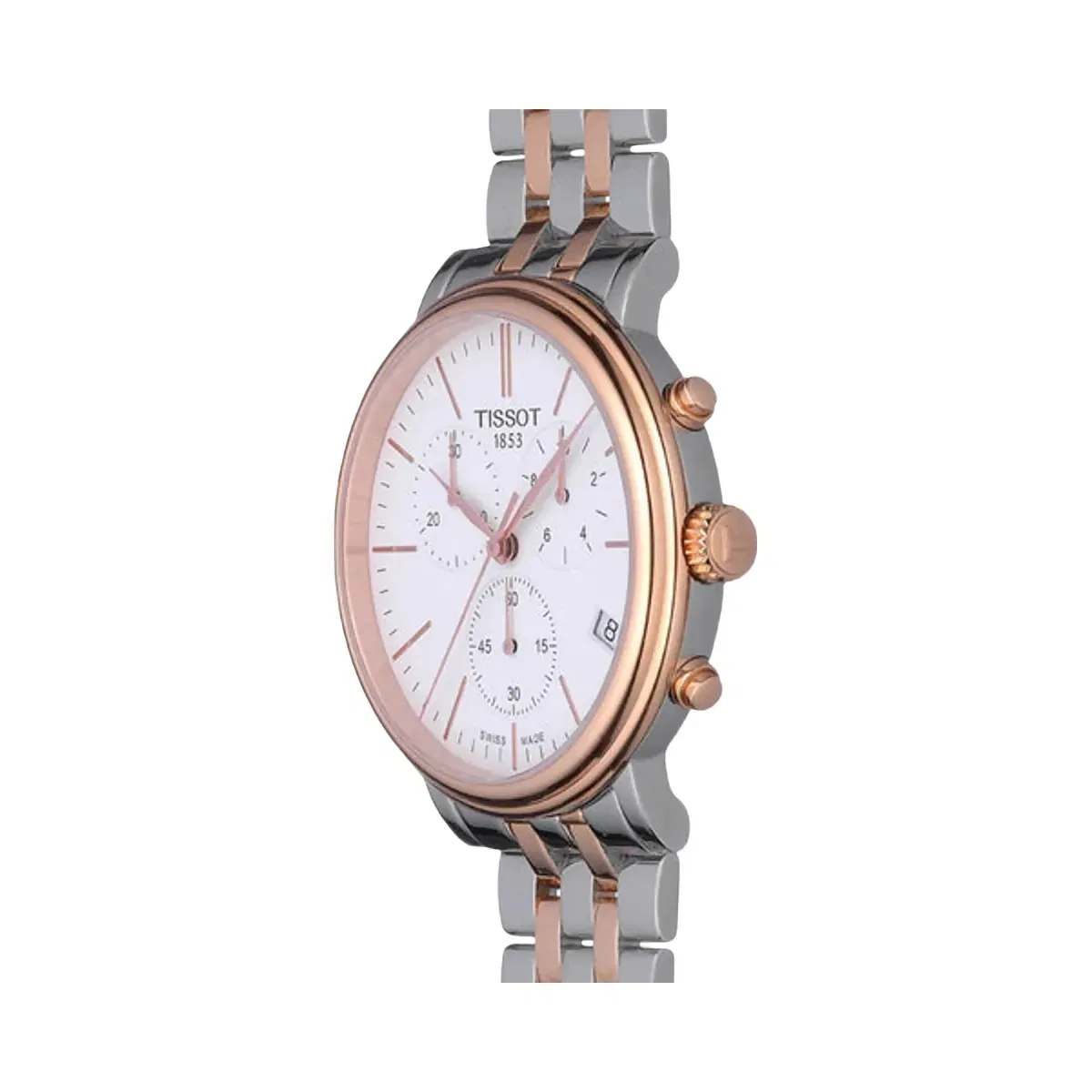 Tissot Carson Men Quartz White Dial Chronograph Stainless Steel Watch T1224172201100
