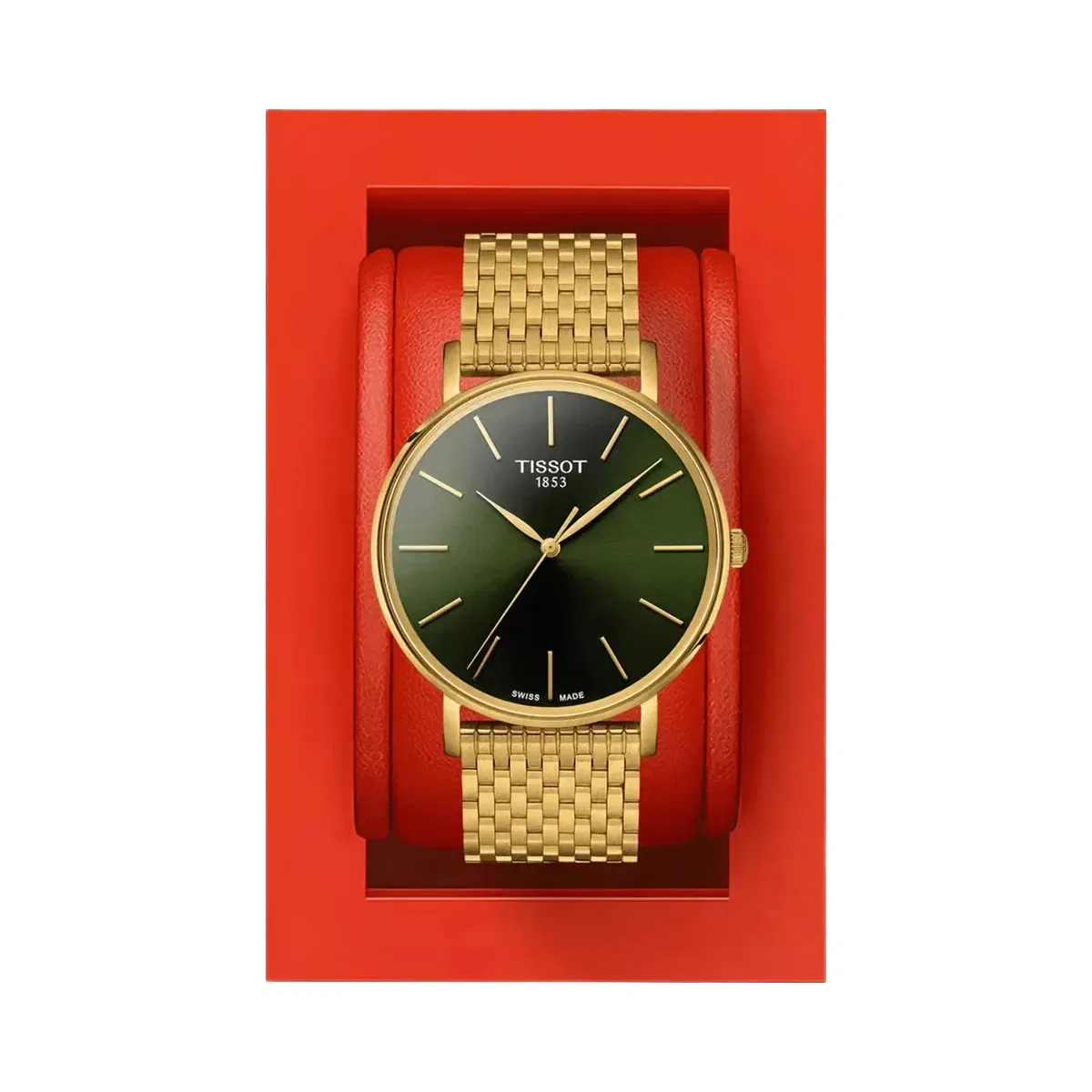 Tissot Everytime Men Quartz Green Dial Analog Stainless Steel Watch T1434103309100