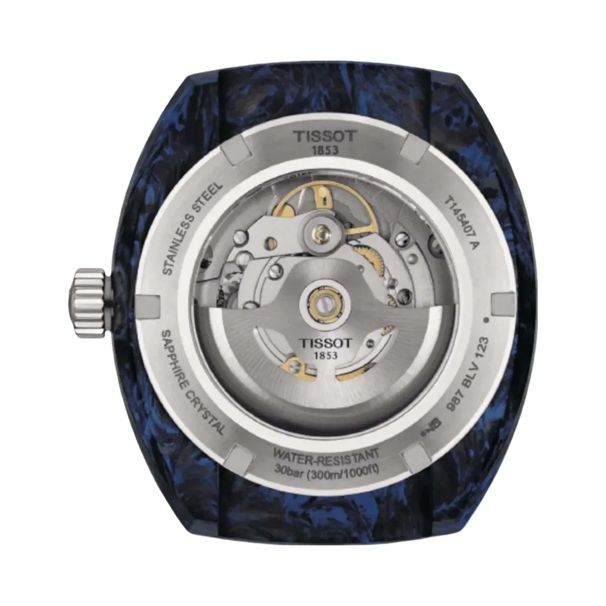 Tissot Sideral Men Automatic Black Dial Analog Rubber Watch T1454079705701