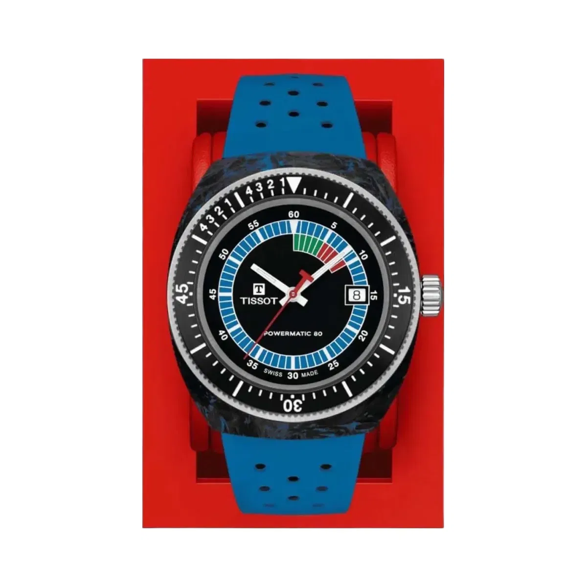 Tissot Sideral Men Automatic Black Dial Analog Rubber Watch T1454079705701