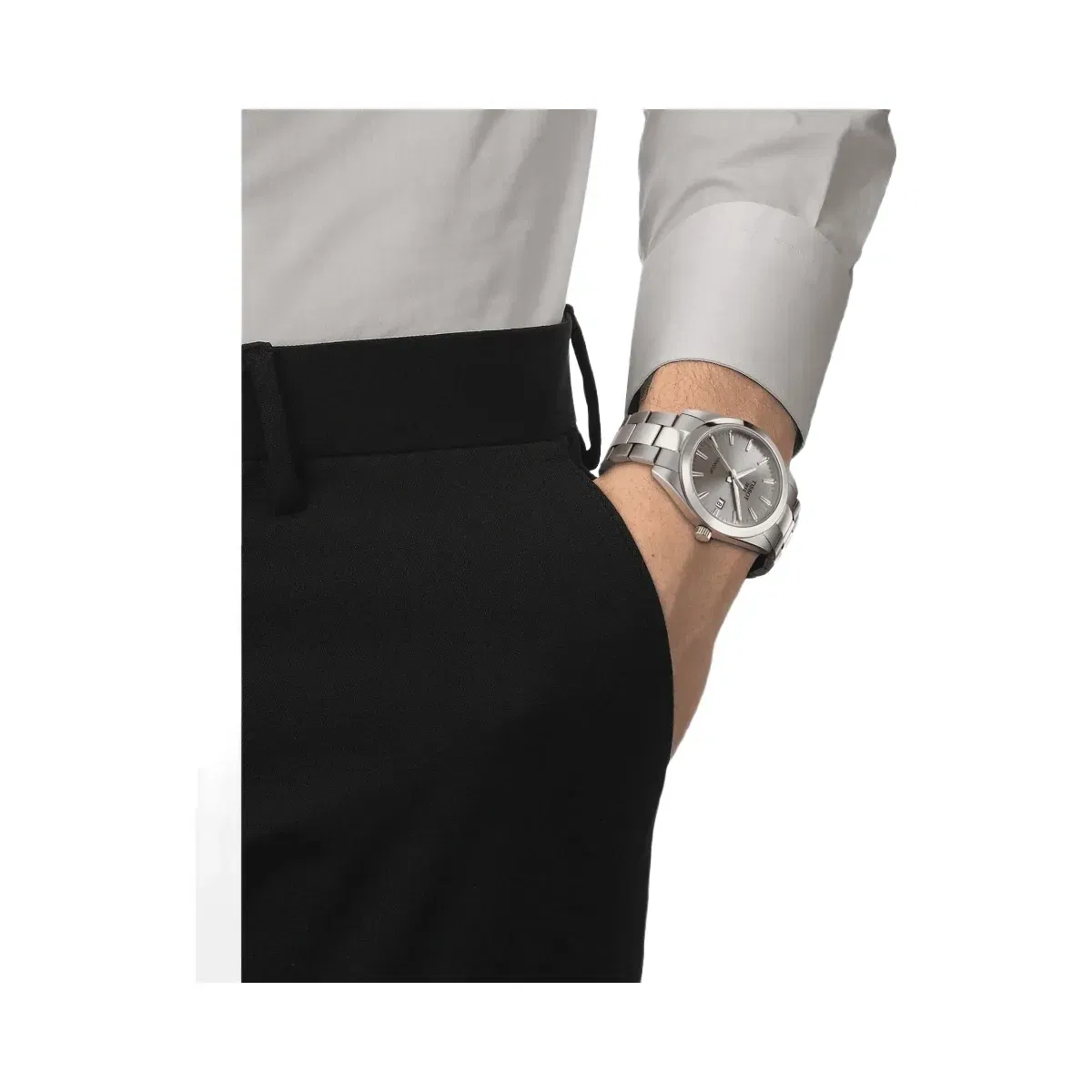 Tissot Gentleman Men Quartz Grey Dial Analog Titanium Watch T1274104408100