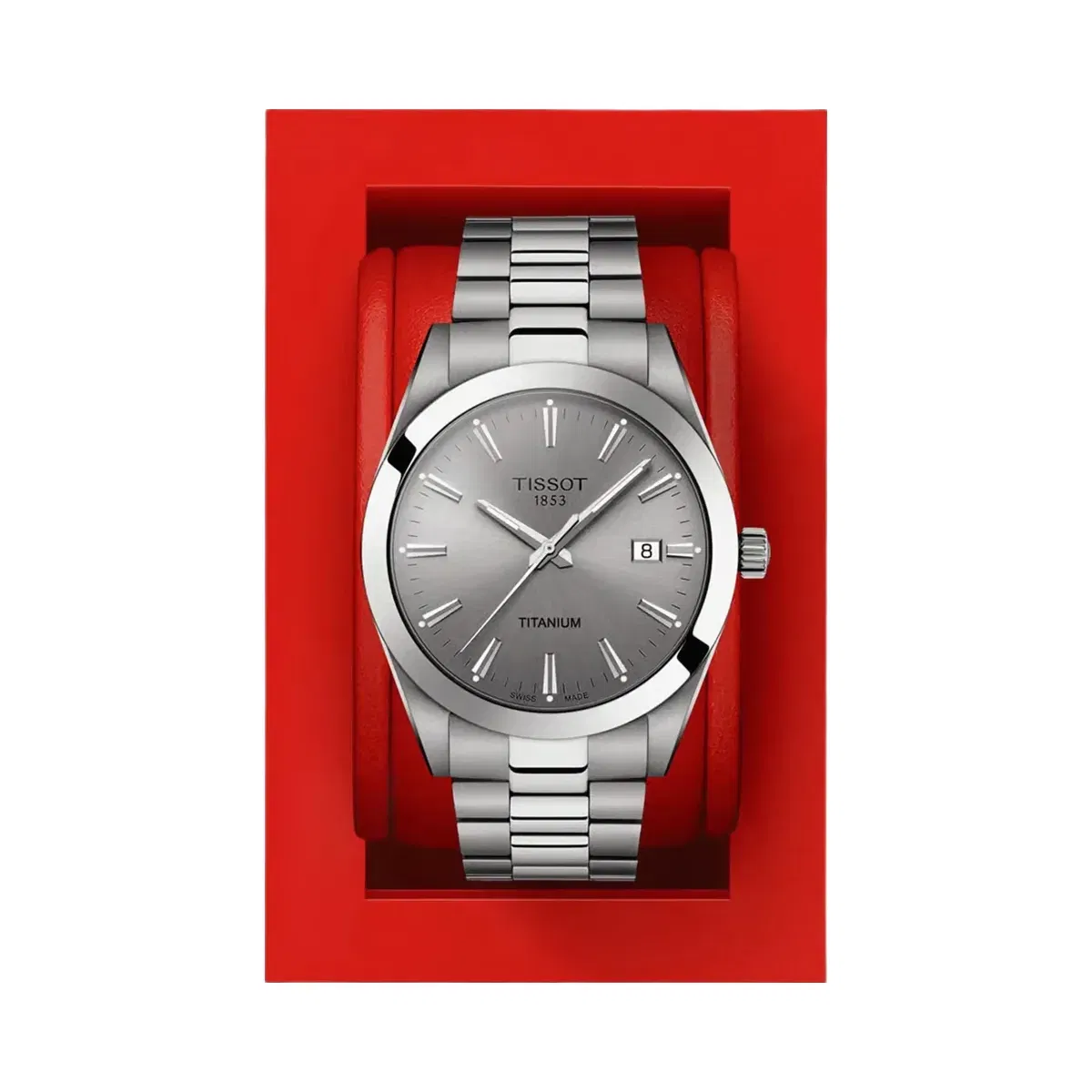 Tissot Gentleman Men Quartz Grey Dial Analog Titanium Watch T1274104408100