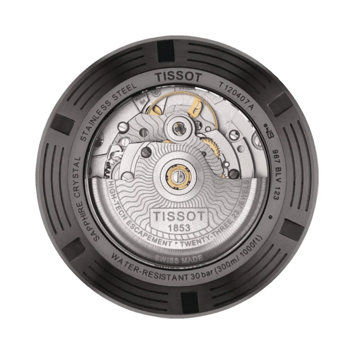Tissot Seastar 1000 Men Automatic Black Dial Analog Silicone Watch T1204073705100