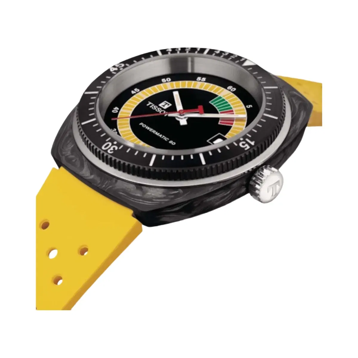 Tissot Sideral Men Automatic Black Dial Analog Rubber Watch T1454079705700