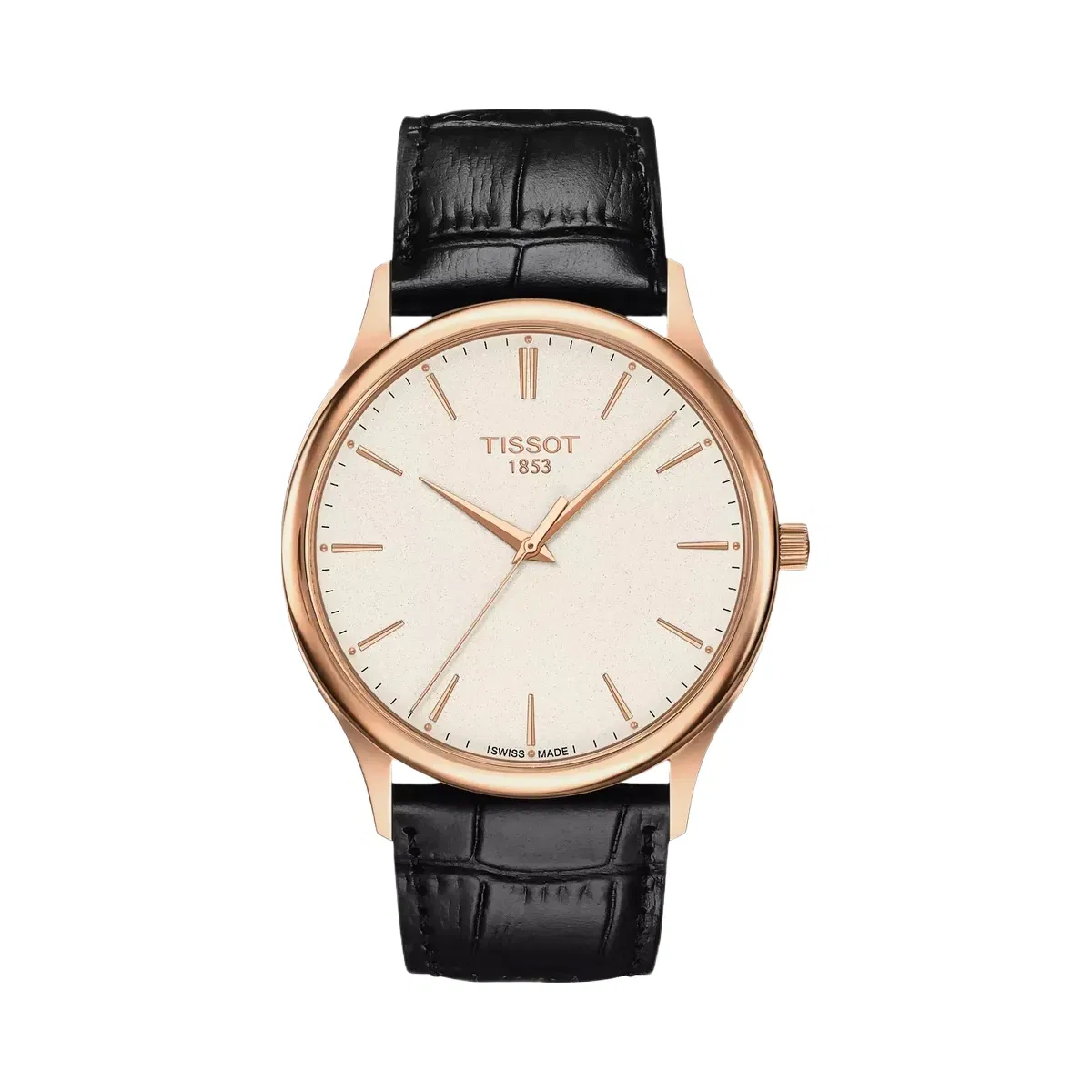Tissot Excellence Men Quartz Cream Dial Analog Leather Watch T9264107626101