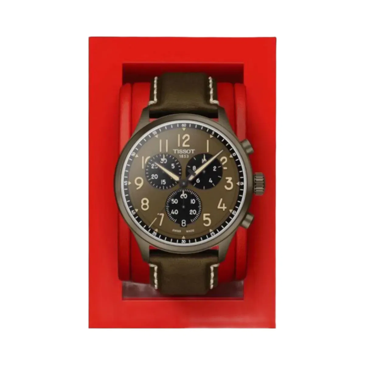 Tissot Men Quartz Brown Dial Chronograph Leather Watch T1166173609200