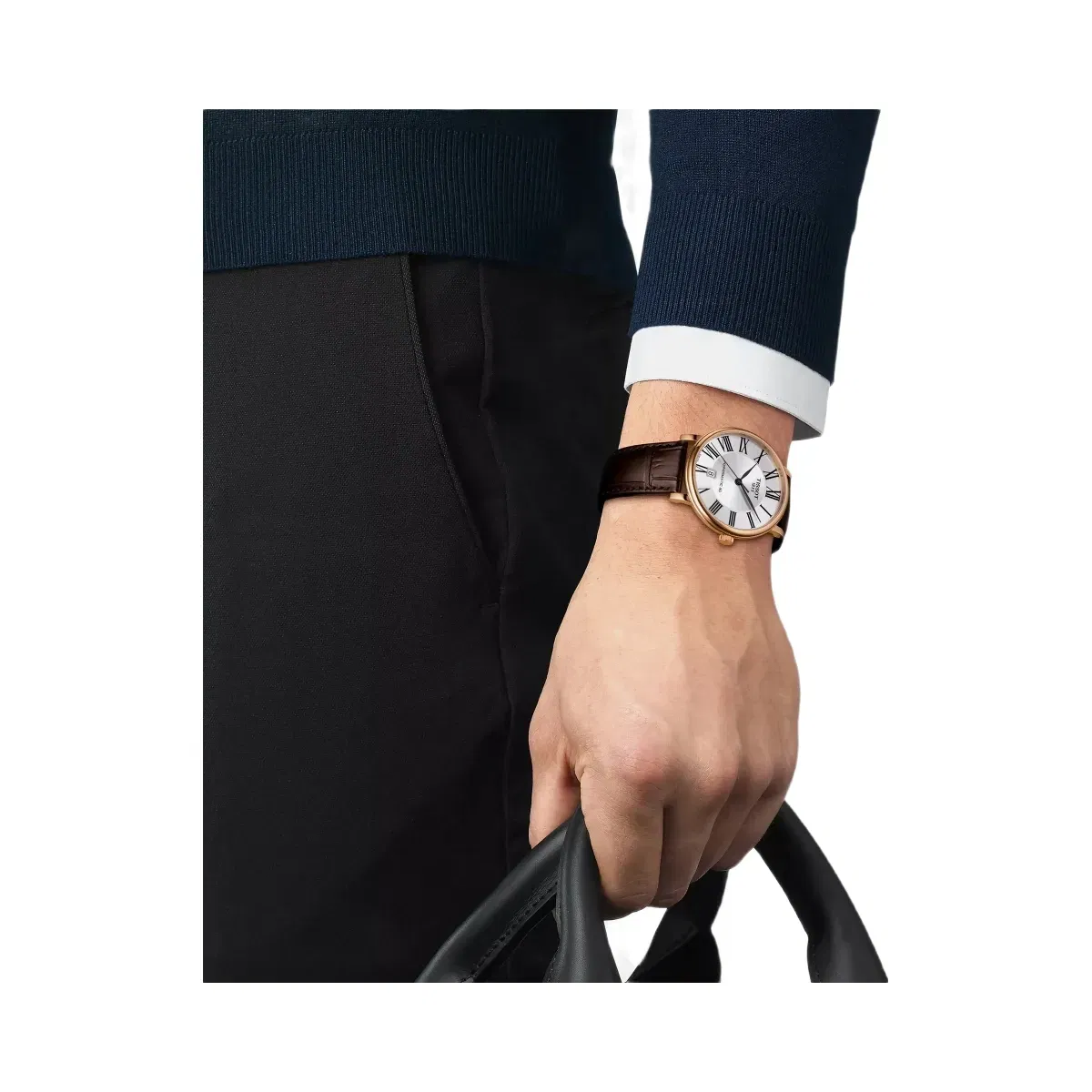 Tissot Carson Men Automatic Silver Dial Analog Leather Watch T1224073603300
