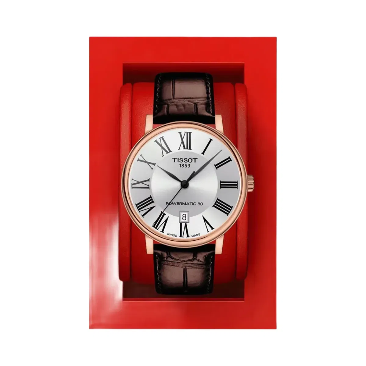 Tissot Carson Men Automatic Silver Dial Analog Leather Watch T1224073603300