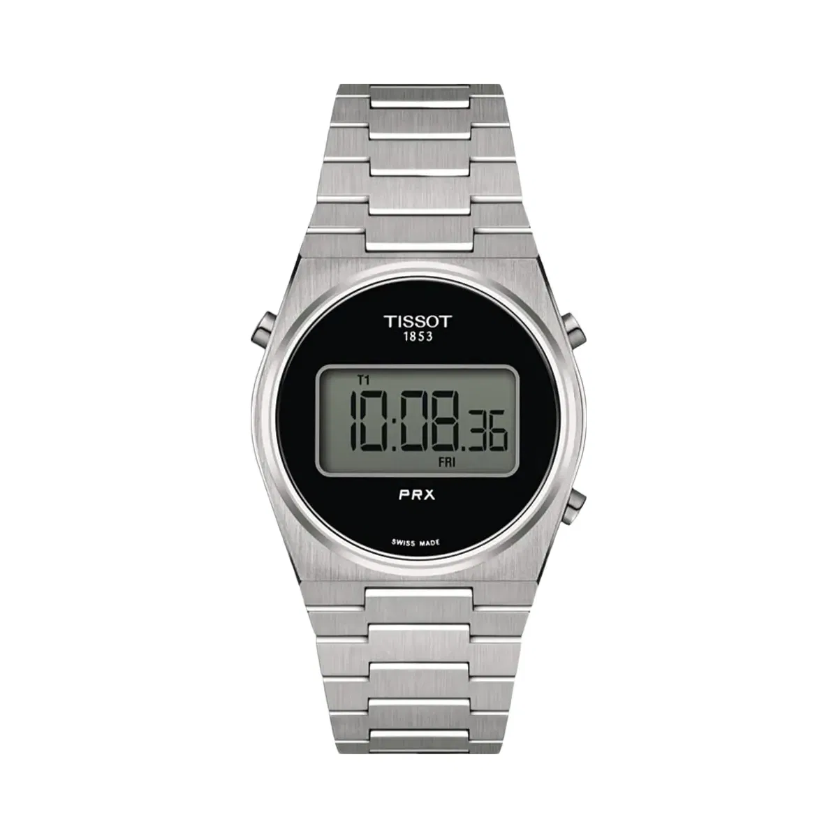 Tissot PRX Unisex Quartz Black Dial Digital Stainless Steel Watch T1372631105000