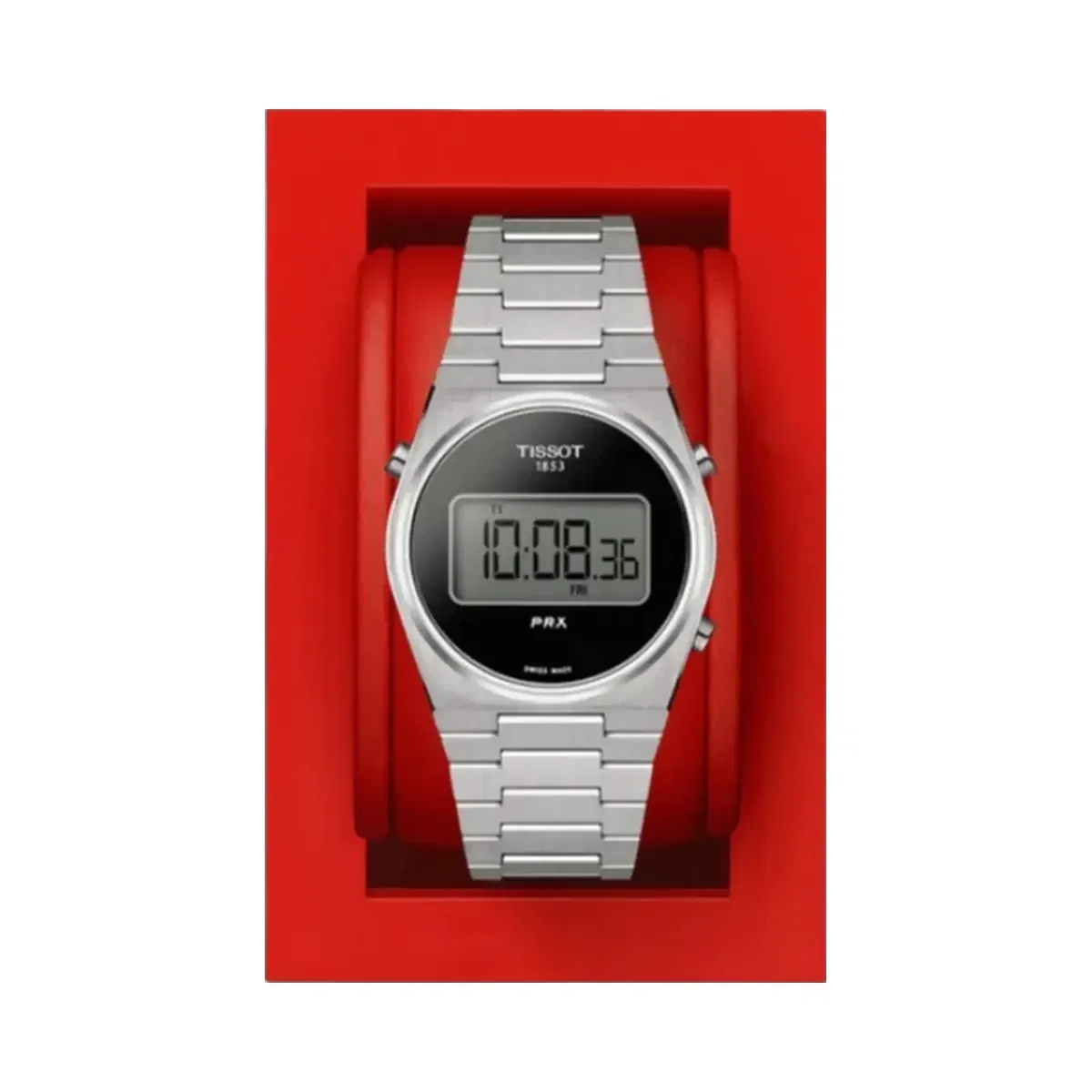 Tissot PRX Unisex Quartz Black Dial Digital Stainless Steel Watch T1372631105000
