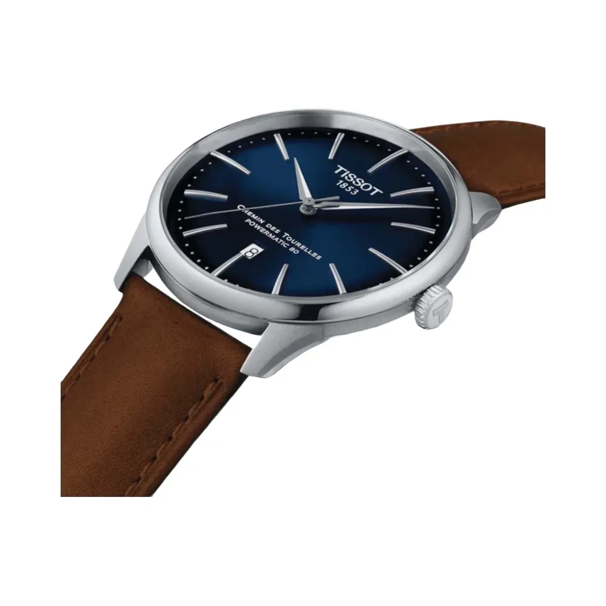 Tissot Chemin Des Tourelles Men Automatic Blue Dial Analog Leather Watch T1394071604100