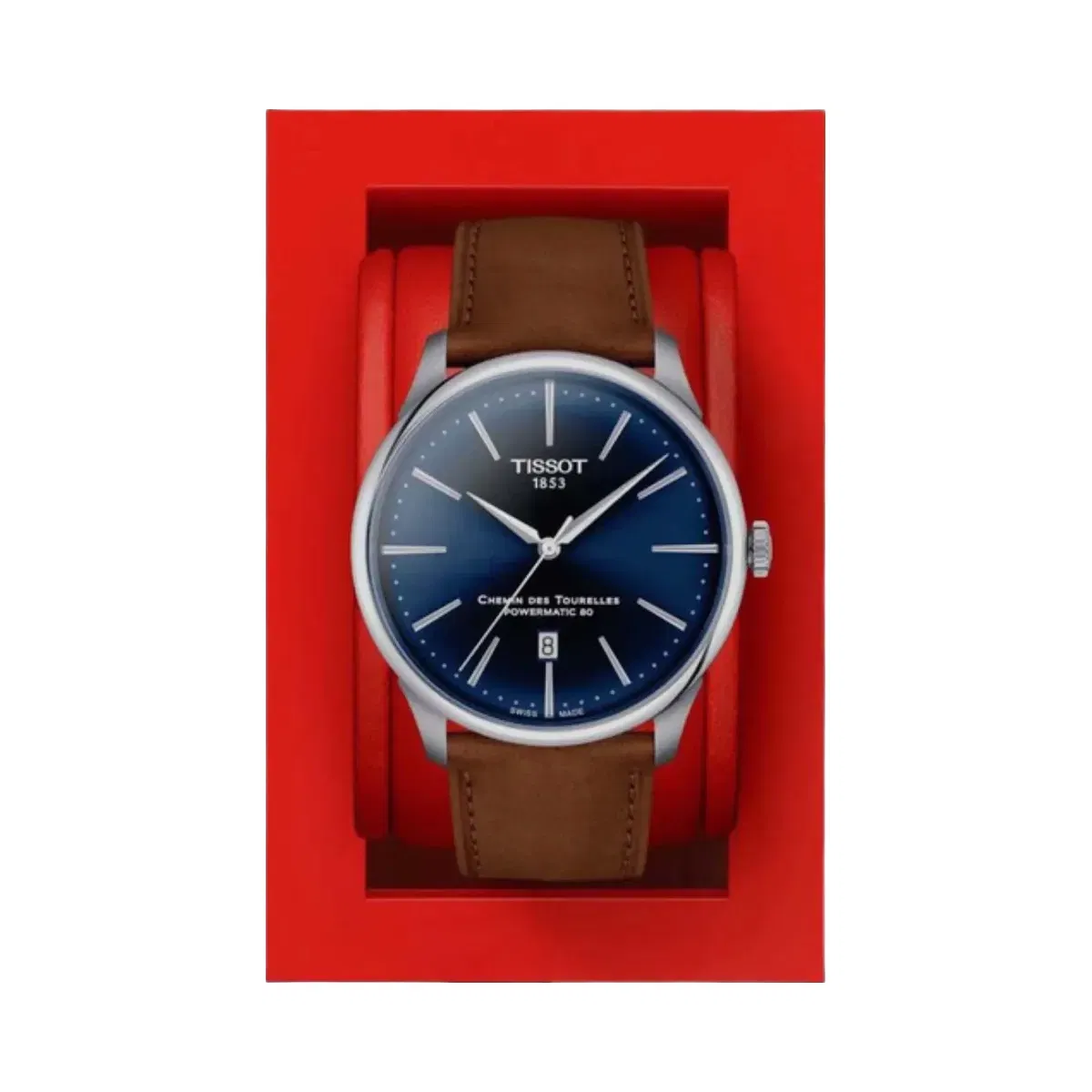 Tissot Chemin Des Tourelles Men Automatic Blue Dial Analog Leather Watch T1394071604100