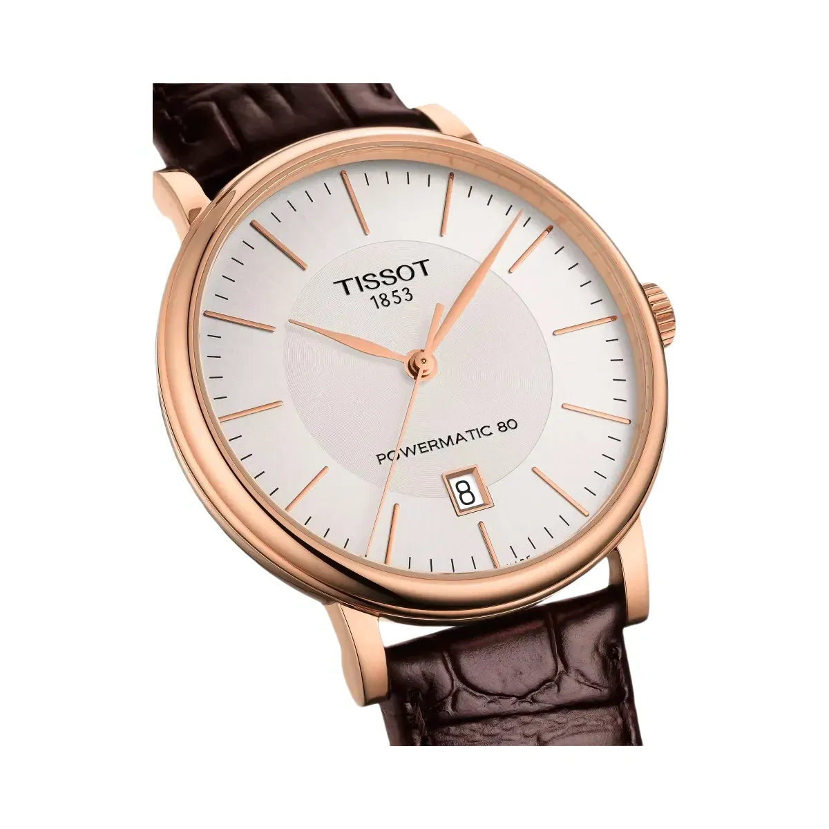 Tissot Carson Men Automatic Silver Dial Analog Leather Watch T1224073603100