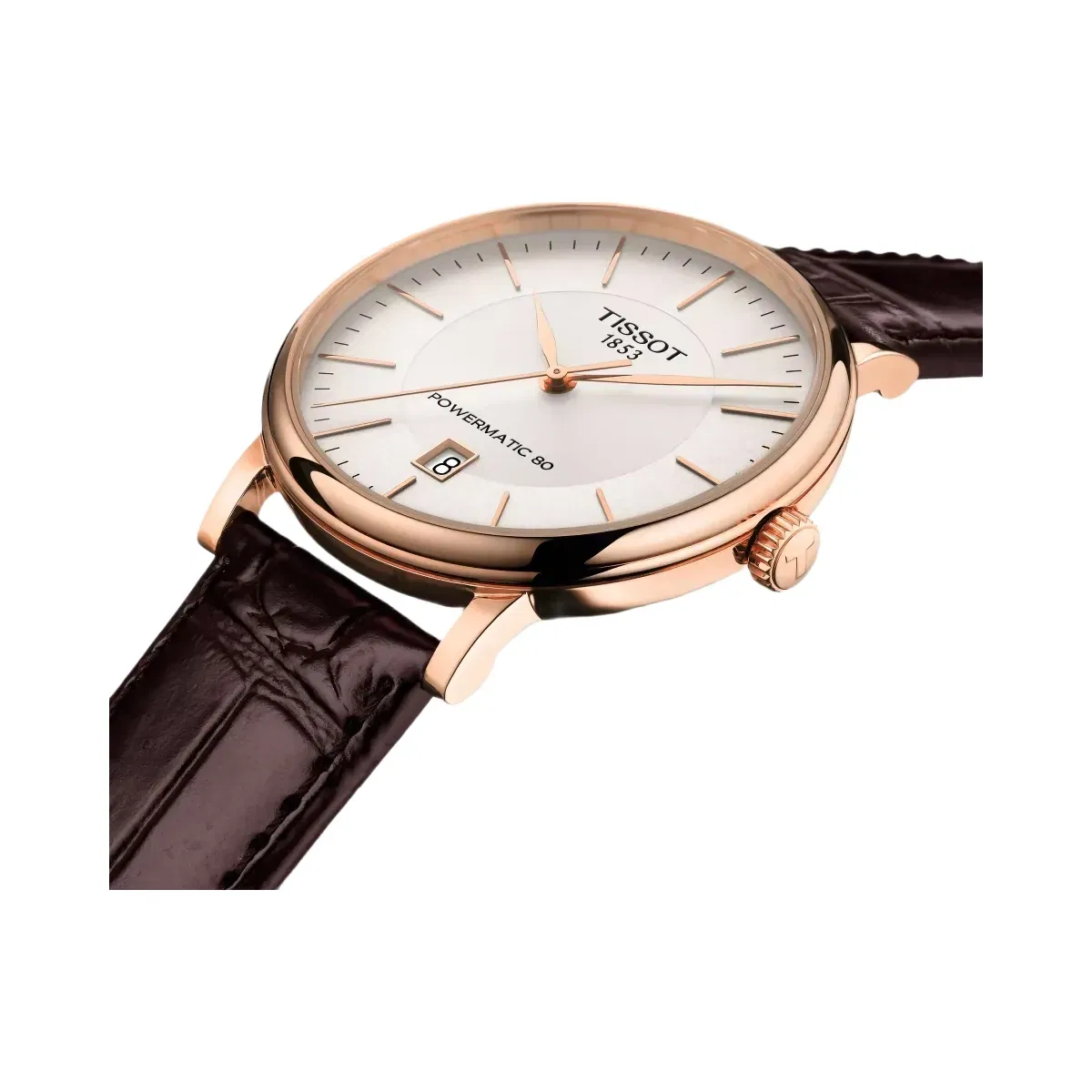 Tissot Carson Men Automatic Silver Dial Analog Leather Watch T1224073603100