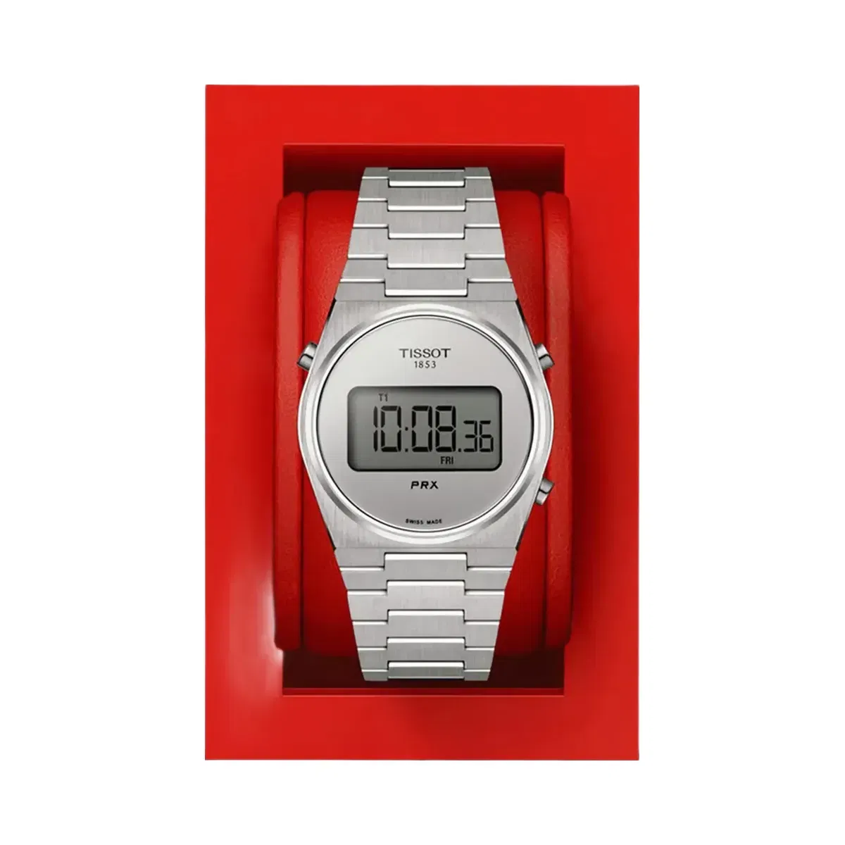 Tissot PRX Unisex Quartz Silver Dial Digital Stainless Steel Watch T1372631103000