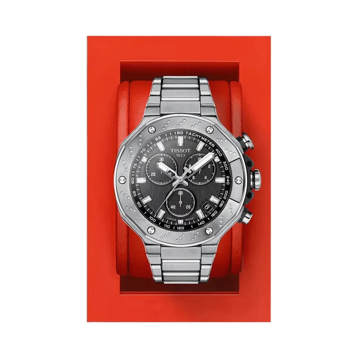 Tissot T-Race Men Quartz Black Dial Chronograph Stainless Steel Watch T1414171105101