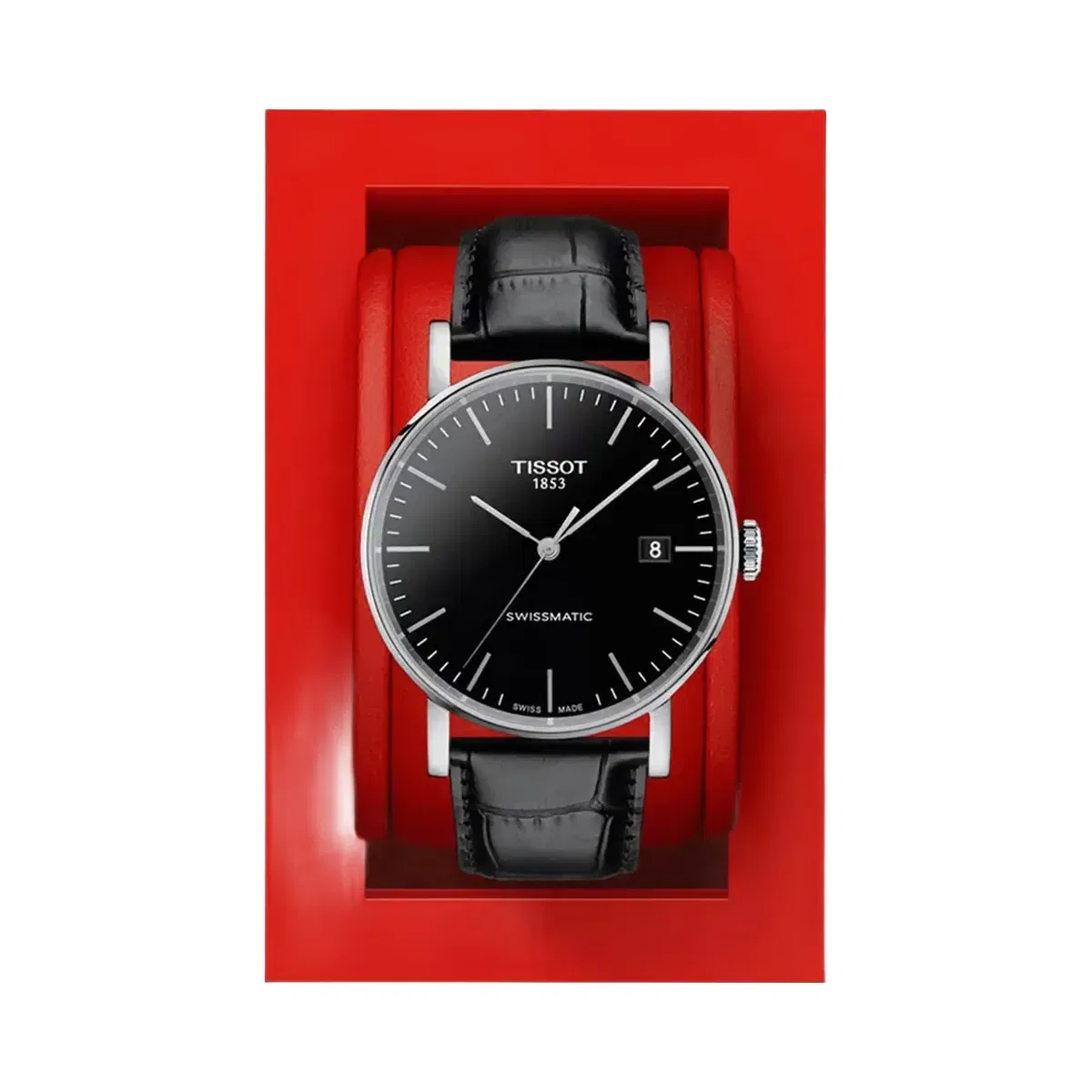 Tissot Everytime Men Automatic Black Dial Analog Leather Watch T1094071605100
