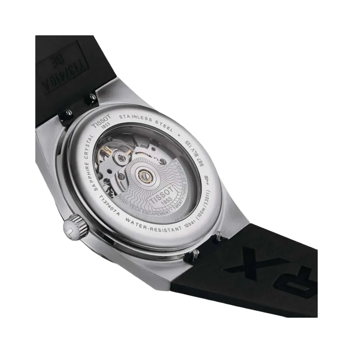 Tissot PRX Men Automatic Black Dial Analog Silicone Watch T1374071705100