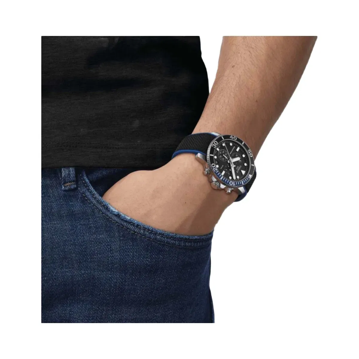 Tissot Seastar 1000 Men Quartz Black Dial Chronograph Silicone Watch T1204171705103