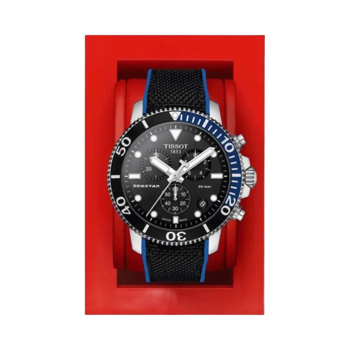 Tissot Seastar 1000 Men Quartz Black Dial Chronograph Silicone Watch T1204171705103